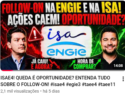 ISAE4! QUEDA É OPORTUNIDADE? ENTENDA TUDO SOBRE O FOLLOW-ON!